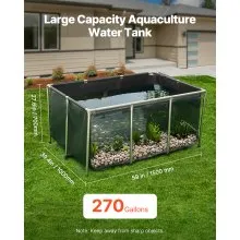 Canvas Fish Pond Above Ground Koi Tank 270 Gal with Clear Viewing Panel