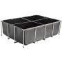 VEVOR Canvas Fish Pond, 470 Gal Above Ground Fish Pond, PVC Koi Tank with Clear Viewing Panel, Rectangular Goldfish Tank with Stainless Steel Frame & Drain Valve, for Breeding Koi, Irrigation(Black)