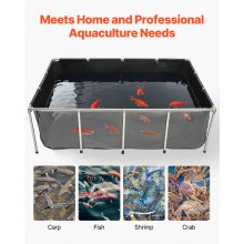 Canvas Fish Pond Above Ground Koi Tank 470 Gal with Clear Viewing Panel