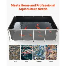 Canvas Fish Pond Above Ground Koi Tank 470 Gal with Clear Viewing Panel