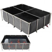 Canvas Fish Pond Above Ground Koi Tank 470 Gal with Clear Viewing Panel