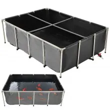 Canvas Fish Pond Above Ground Koi Tank 470 Gal with Clear Viewing Panel