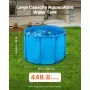 VEVOR Canvas Fish Pond, 1700 L Capacity Above Ground Fish Pond, Foldable PVC Koi Tank, Round Goldfish Tank with Stable PVC Frame and Drain Valve, for Aquaculture, Koi Breeding, and Irrigation (Blue)