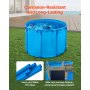 VEVOR Canvas Fish Pond Above Ground Fish Tank 448.8 Gal Round Koi Pond (Blue)