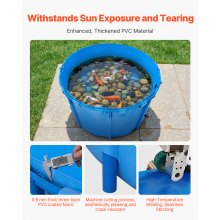 Canvas Fish Pond Above Ground Fish Tank 448.8 Gal Round Koi Pond (Blue)