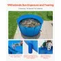 VEVOR Canvas Fish Pond, 5000 L Capacity Above Ground Fish Pond, Foldable PVC Koi Tank, Round Goldfish Tank with Stable PVC Frame and Drain Valve, for Aquaculture, Koi Breeding, and Irrigation (Blue)