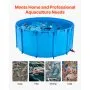 VEVOR Canvas Fish Pond, 5000 L Capacity Above Ground Fish Pond, Foldable PVC Koi Tank, Round Goldfish Tank with Stable PVC Frame and Drain Valve, for Aquaculture, Koi Breeding, and Irrigation (Blue)