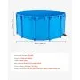 VEVOR Canvas Fish Pond, 5000 L Capacity Above Ground Fish Pond, Foldable PVC Koi Tank, Round Goldfish Tank with Stable PVC Frame and Drain Valve, for Aquaculture, Koi Breeding, and Irrigation (Blue)