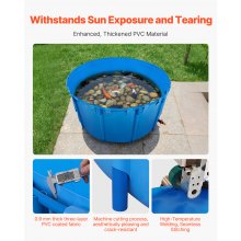 Canvas Fish Pond Above Ground Fish Tank 1320 Gal Round Koi Pond (Blue)