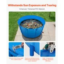 Canvas Fish Pond Above Ground Fish Tank 1320 Gal Round Koi Pond (Blue)