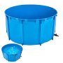 VEVOR Canvas Fish Pond Above Ground Fish Tank 818 Gal Round Koi Pond (Blue)