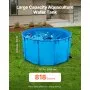 VEVOR Canvas Fish Pond, 3100.22 L Capacity Above Ground Fish Pond, Foldable PVC Koi Tank, Round Goldfish Tank with Stable PVC Frame and Drain Valve, for Aquaculture, Koi Breeding & Irrigation (Blue)