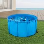 VEVOR Canvas Fish Pond, 818 Gal Capacity Above Ground Fish Pond, Foldable PVC Koi Tank, Round Goldfish Tank with Stable Frame and Drain Valve, for Aquaculture, Koi Breeding, and Irrigation (Blue)