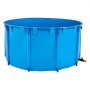 VEVOR Canvas Fish Pond, 818 Gal Capacity Above Ground Fish Pond, Foldable PVC Koi Tank, Round Goldfish Tank with Stable Frame and Drain Valve, for Aquaculture, Koi Breeding, and Irrigation (Blue)