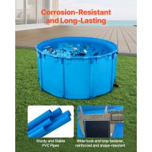 Canvas Fish Pond Above Ground Fish Tank 818 Gal Round Koi Pond (Blue)