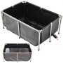 Canvas Fish Pond Above Ground Koi Tank 126.8 Gal with Clear Viewing Panel