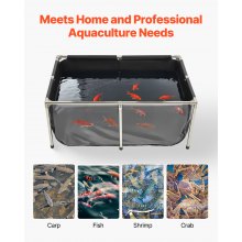 Canvas Fish Pond Above Ground Koi Tank 126.8 Gal with Clear Viewing Panel