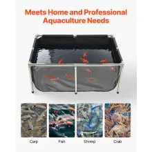 Canvas Fish Pond Above Ground Koi Tank 126.8 Gal with Clear Viewing Panel