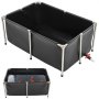 Canvas Fish Pond Above Ground Koi Tank 126.8 Gal Rectangular Pond (Black)