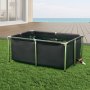 VEVOR Canvas Fish Pond, 126.8 Gal Above Ground Fish Pond, Foldable PVC Koi Tank, Rectangular Goldfish Tank with Stable Frame and Drain Valve, for Aquaculture, Koi Breeding, and Irrigation (Black)