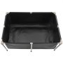 VEVOR Canvas Fish Pond, 126.8 Gal Above Ground Fish Pond, Foldable PVC Koi Tank, Rectangular Goldfish Tank with Stable Frame and Drain Valve, for Aquaculture, Koi Breeding, and Irrigation (Black)