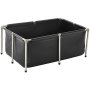 VEVOR Canvas Fish Pond, 126.8 Gal Above Ground Fish Pond, Foldable PVC Koi Tank, Rectangular Goldfish Tank with Stable Frame and Drain Valve, for Aquaculture, Koi Breeding, and Irrigation (Black)