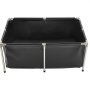 VEVOR Canvas Fish Pond, 126.8 Gal Above Ground Fish Pond, Foldable PVC Koi Tank, Rectangular Goldfish Tank with Stable Frame and Drain Valve, for Aquaculture, Koi Breeding, and Irrigation (Black)