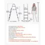 VEVOR Above Ground Pool Ladder, 4-Step Steel A-Frame Swimming Pool Stairs for 132.1 cm High Wall, 136 kg Capacity Entry/Exit Steps with Secure Non-Slip Sturdy Wide Step, Easy Setup Outdoor, Gray