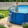 VEVOR Above Ground Pool Ladder, 4-Step Steel A-Frame Swimming Pool Stairs for 132.1 cm High Wall, 136 kg Capacity Entry/Exit Steps with Secure Non-Slip Sturdy Wide Step, Easy Setup Outdoor, Gray