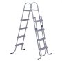 VEVOR Above Ground Pool Ladder, 4-Step Steel A-Frame Swimming Pool Stairs for 132.1 cm High Wall, 136 kg Capacity Entry/Exit Steps with Secure Non-Slip Sturdy Wide Step, Easy Setup Outdoor, Gray