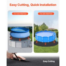 18ft Round Pool Liner Pad for Above Ground Pools Prevents Punctures Pool Mat