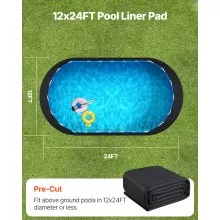 12x24 ft Oval Pool Liner Pad for Above Ground Pools Prevents Punctures Pool Mat