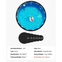 VEVOR 24ft Round Pool Liner Pad for Above Ground Pools Heavy Duty Pool Mat