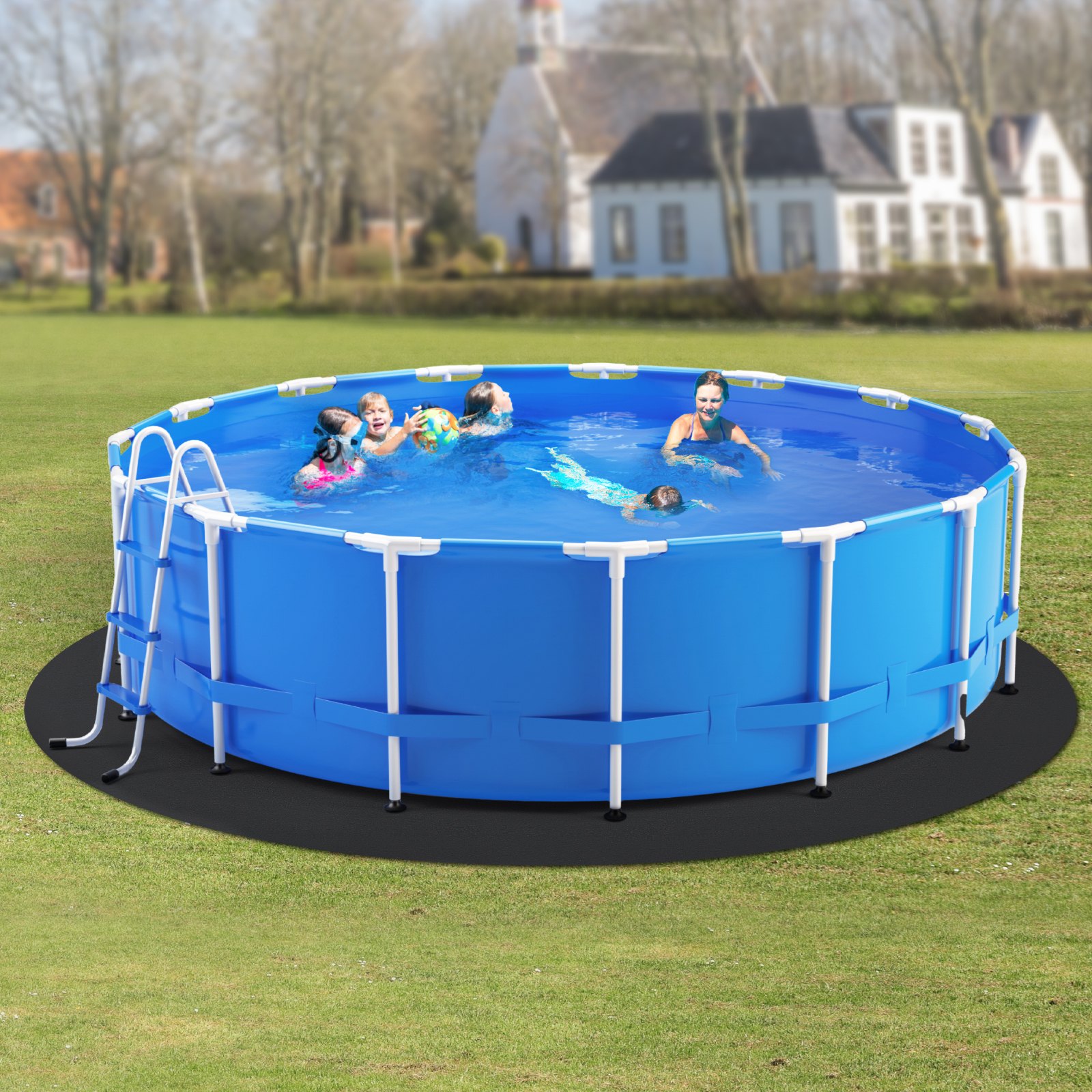 VEVOR 24ft Round Pool Liner Pad for Above Ground Pools Heavy Duty Pool Mat