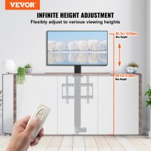 VEVOR Motorized TV Lift Stroke Length 28 Inches Motorized TV Mount Fit for Max.50 Inch TV Lift with Remote Control Height Adjustable 38-65 Inch,Load Capacity 132 Lbs