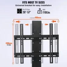 VEVOR Motorized TV Lift Stroke Length 28 Inches Motorized TV Mount Fit for Max.50 Inch TV Lift with Remote Control Height Adjustable 38-65 Inch,Load Capacity 132 Lbs