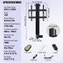 VEVOR Motorized TV Lift Stroke Length 71.1 cm Motorized TV Mount Fit for 66–144.8 cm TV Lift with Remote Control Height Adjustable 71.1 cm Load Capacity 59.9 kg
