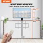 hand holding remote, adjusting VEVOR motorized tv lift with infinite height adjustment.