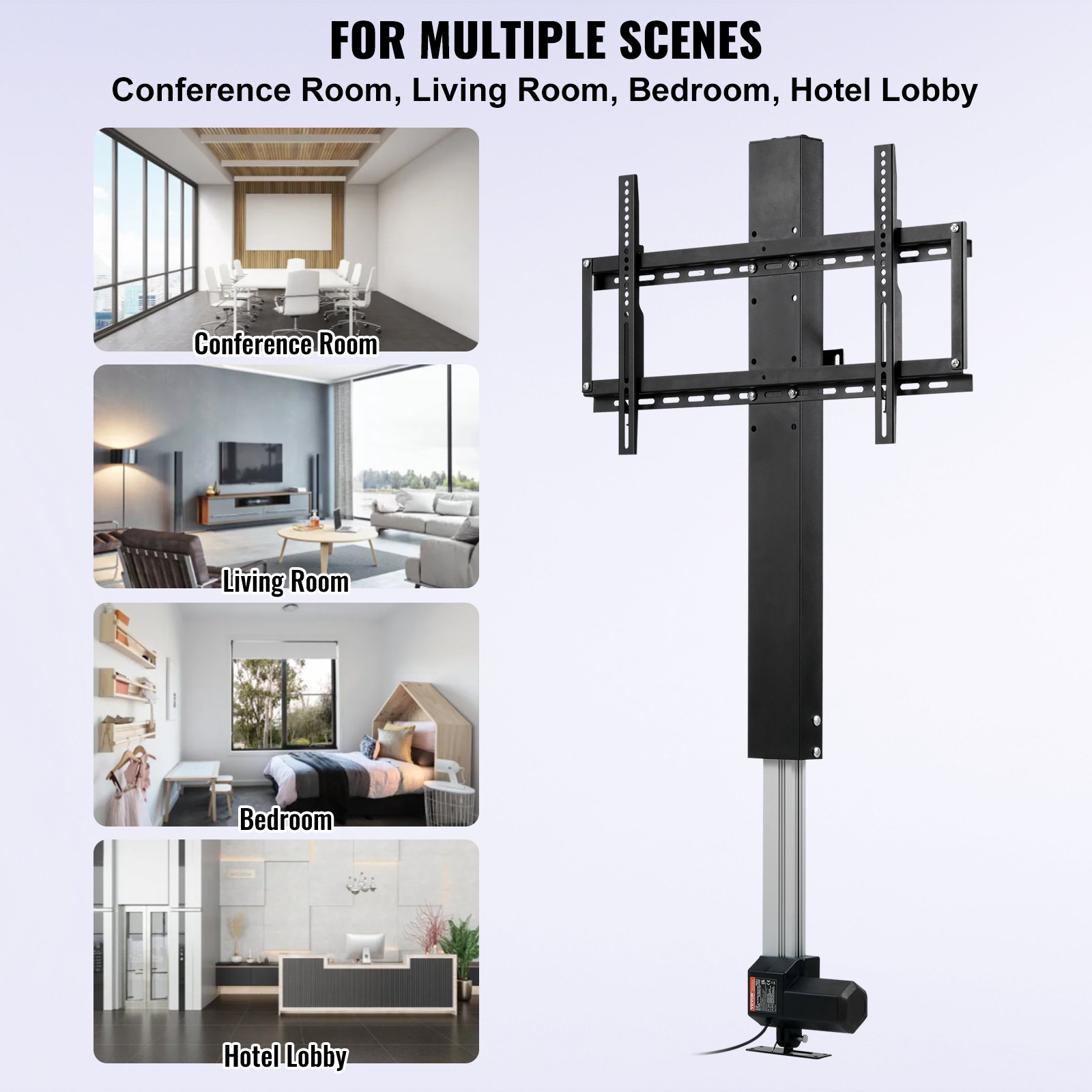 VEVOR 800mm Motorized TV Lift Stroke Length Inches Motorized TV Mount Fit for TV Lift with Remote Control Height Adjustable Load Capacity Wireless Remote Control (32"(80cm))