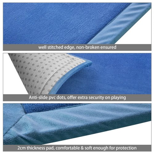 VEVOR Children Crawling Mat 6.5 x 5.9 Ft Memory Foam Area Rug Blue Non-Toxic Plush Foam Bedroom Mat 2CM Thickness Rug for Crawling Babies