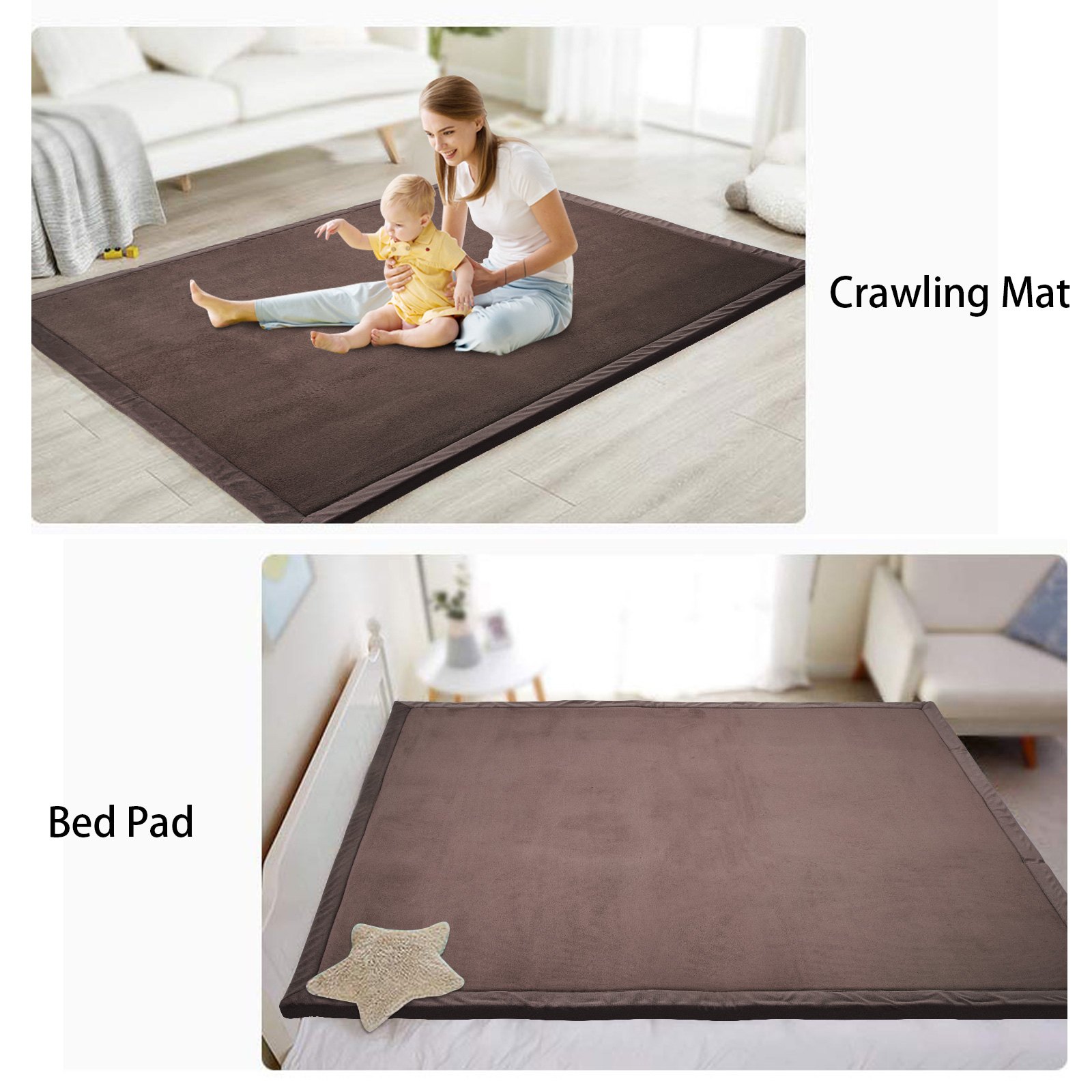 Baby Play Mat Plush Crawl Rugs Blanket Carpet Anti Skid 2x2.4M 2cm Thickness