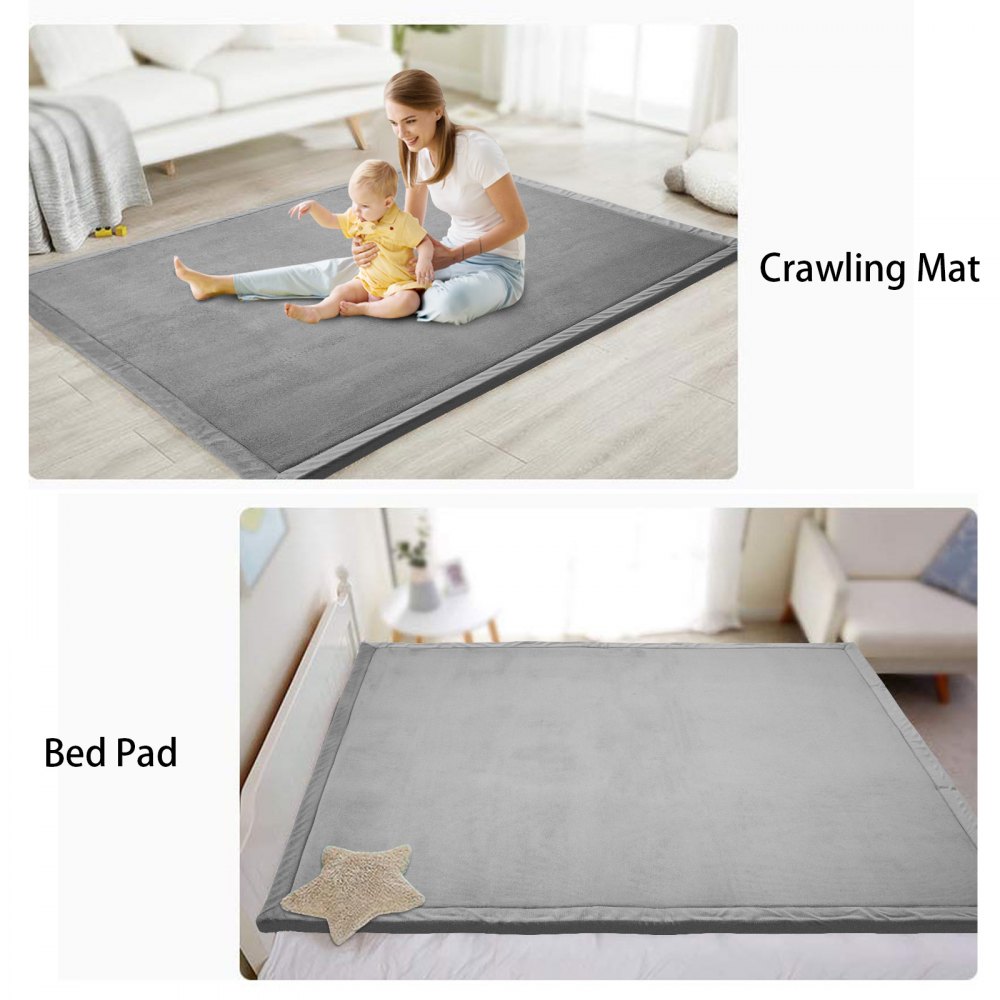 Baby Play Mat Crawling Rug Coral Fleece Blanket Thickened Carpet 2x2.4M Non-Slip