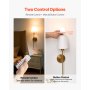 Battery Operated Wall Sconce Set of 2 Wireless Wall Lights with Remote Control