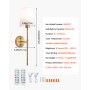 VEVOR Battery Operated Wall Sconce Set of 2, 4000mAh Rechargeable Wireless Wall Lights with Remote Control, 30 Lighting Modes, 12 RGB Colors & Timer, Dimmable Wall Lamp for Living Room Bedroom Hallway