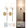 Battery Operated Wall Sconce Set of 2 Wireless Wall Lights with Remote Control