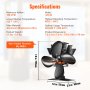 VEVOR Wood Stove Fan Heat Powered, Quiet Fireplace Fans for Wood/Log Burner/Heater, 180 CFM Max. Airflow Non Electric, Circulating Warm Air Saving Fuel, 4 Blades Upgrade Design, 7.0'' x3.9'' x 7.0''