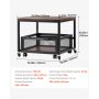 VEVOR Mini Fridge Stand with Storage, 198 lbs Mini Fridge Table with Movable Storage Cart & Swivel Wheels, Beverage Refrigerator Stand for Coffee Bar, Mini Fridge Organizer for Home Dorm, Dark Brown