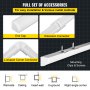 VEVOR LED V Channels, 10-Pack 6.6 ft V-Shaped LED Channel System, Aluminum LED Strip Light Channels, LED Channels with Diffused Cover, End Caps, and Mounting Clips for LED Strip Light Installations