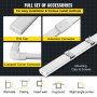 VEVOR LED U Channels, 10PCS 6.56FT LED Aluminum Channel System, U-Shaped LED Strip Light Channels, LED Channels with Diffused Cover, End Caps, and Mounting Clips for LED Strip Light Installations