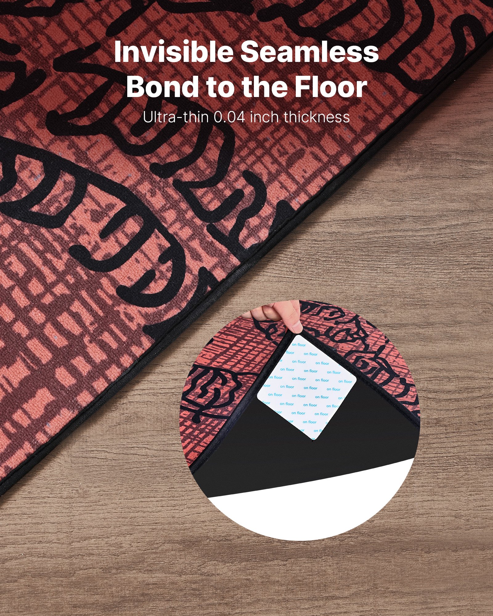 VEVOR Rug Gripper, 20 PCS, Strong Adhesive and Residue-Free, Double Sided Non-Slip Carpet Stickers for Area Rugs, Keep Corners from Curling and Bunching, for Holding Rugs in Place on Hardwood Floors